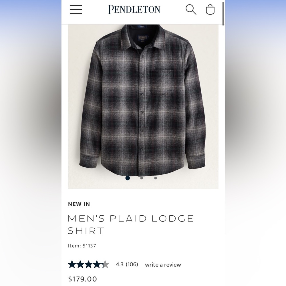 Pendleton L wool shirt Like New